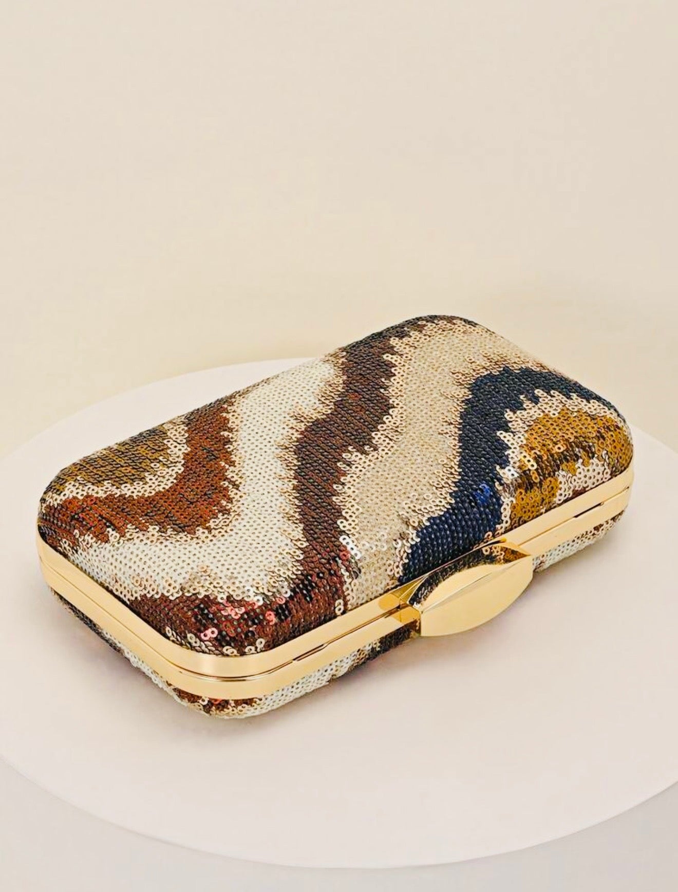 MULTI COLOR SEQUIN EVENING CLUTCH BAG