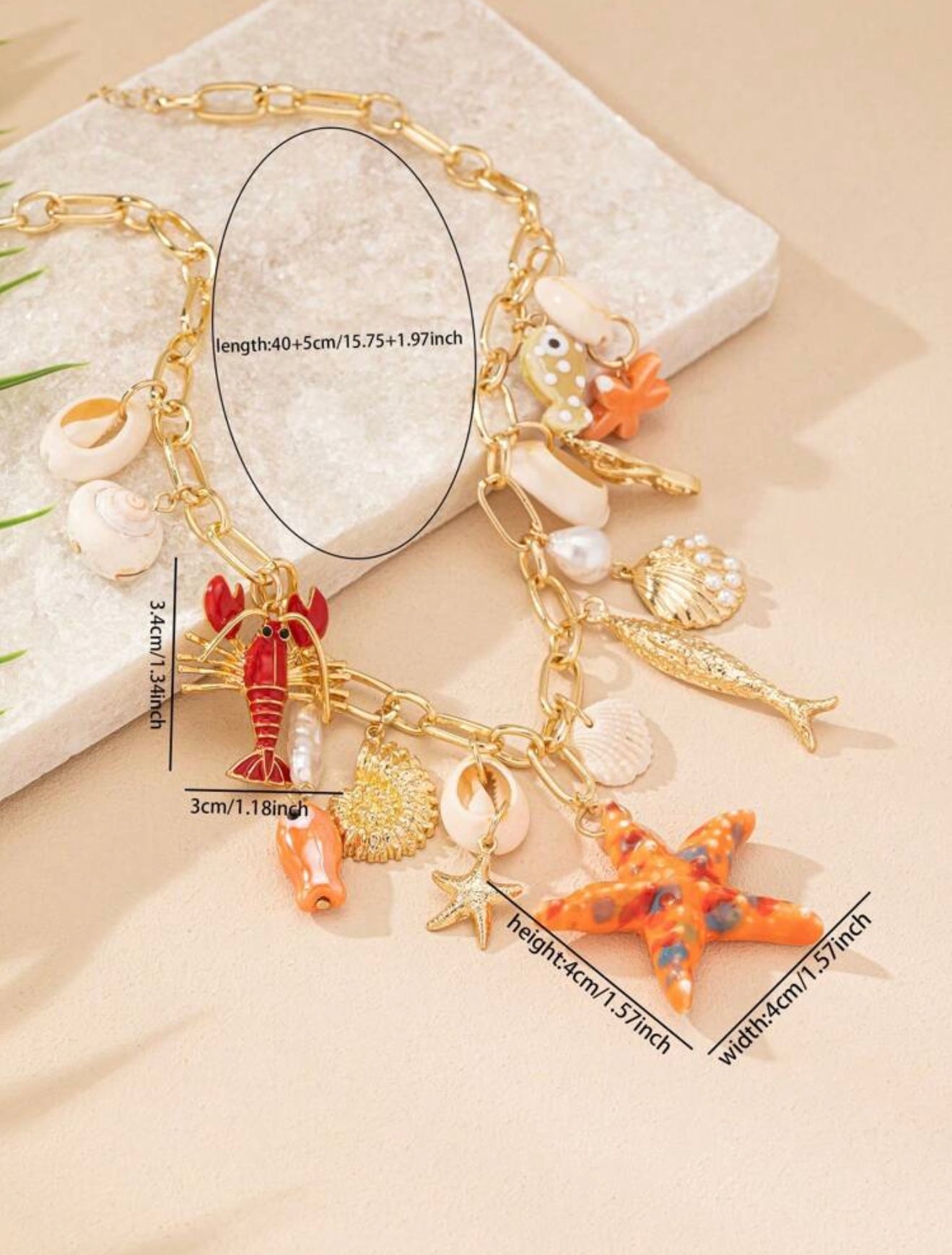 SUMMER MULTI CHARM PENDANT NECKLACE