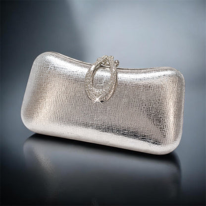 METALLIC GLOSSY LEATHER CLUTCH BAG