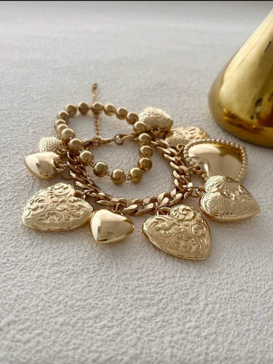 PUNK METAL HEART VINTAGE BRACELET