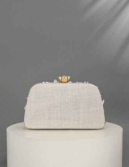 FLORAL PATTERN SEQUINED EVENING CLUTCH BAG