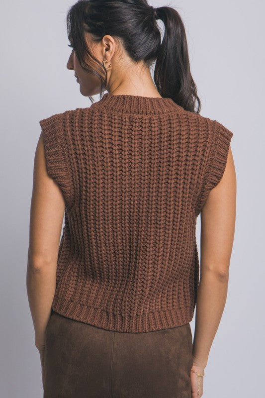 GOLD BUTTON DOWN KNIT VEST