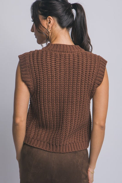 GOLD BUTTON DOWN KNIT VEST