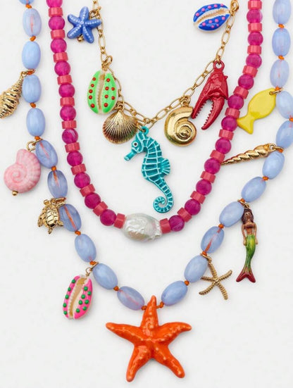 SUMMER PENDANT MULTI LAYER NECKLACES SET