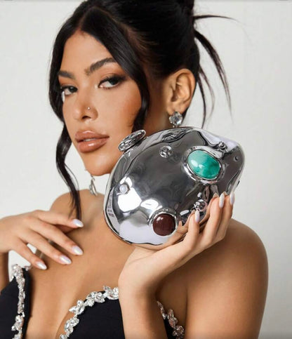 LUXURY HARD SHELL BOX SHAPED EVENING CLUTCH