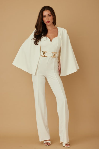 SHOULDER CAPE JUMPSUIT