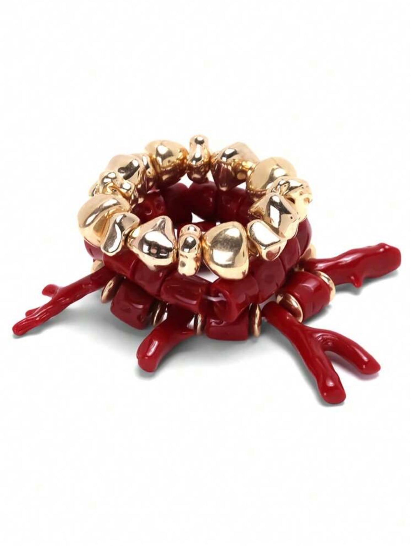 3 PCS CORAL RESIGN STACKED BRACELETS