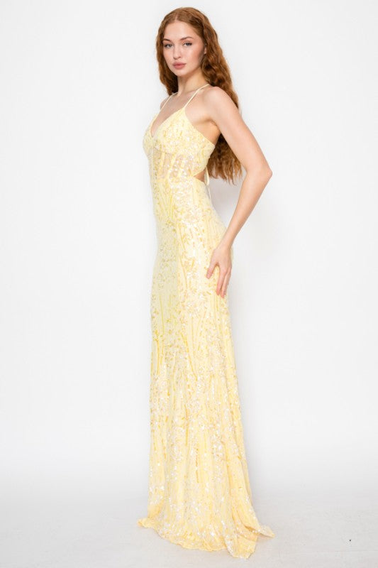 FLORAL SEQUIN MERMAID MAXI COCKTAIL DRESS