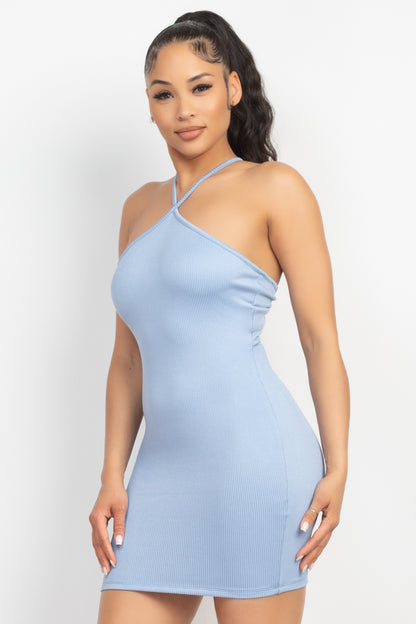 SEAMLESS RIB CUTOUT KNIT DRESS