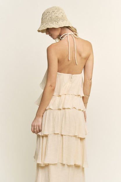 TIERED RUFFLE MAXI DRESS