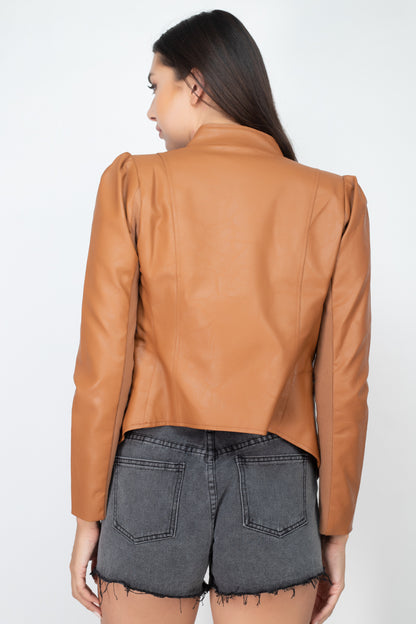 OPEN FLAP LEATHER JACKET