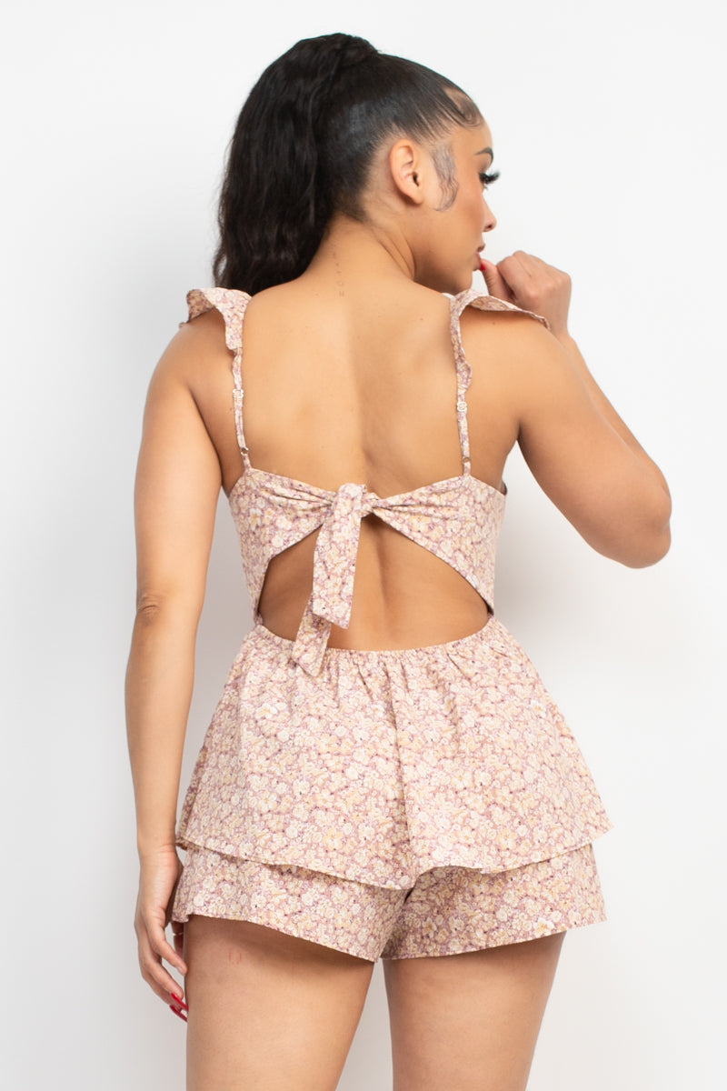 FLORAL OPEN BACK ROMPER