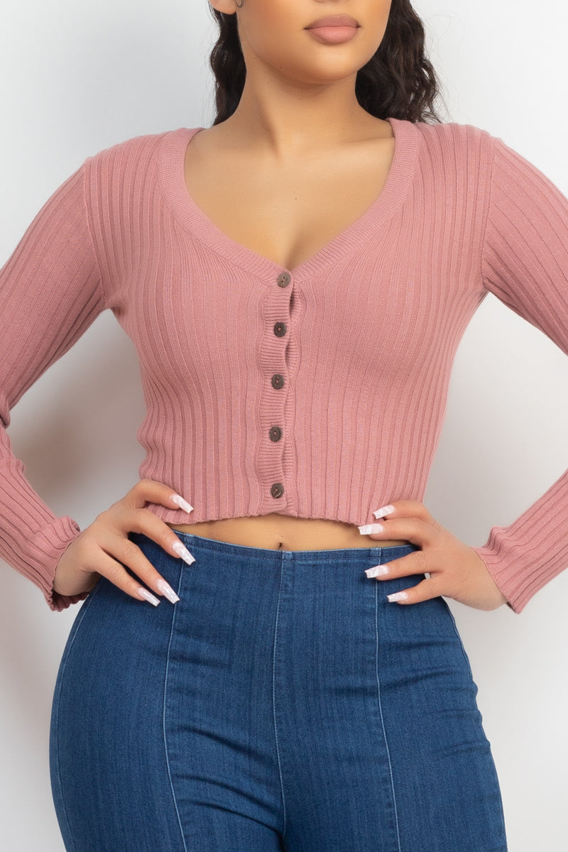 LONG SLEEVE BUTTON TOP