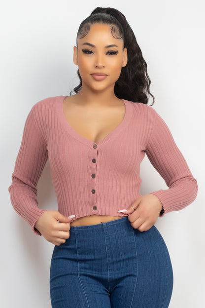 LONG SLEEVE BUTTON TOP