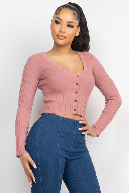 LONG SLEEVE BUTTON TOP