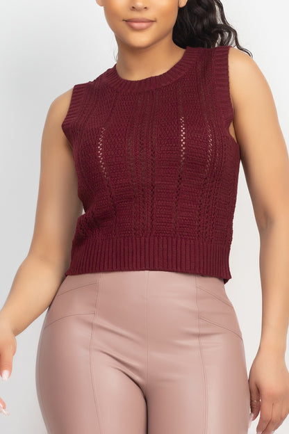 SOLID ROUND NECK BASIC SWEATER VES