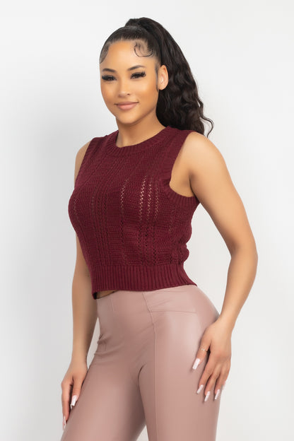 SOLID ROUND NECK BASIC SWEATER VES