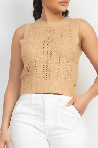 SOLID ROUND NECK BASIC SWEATER VES