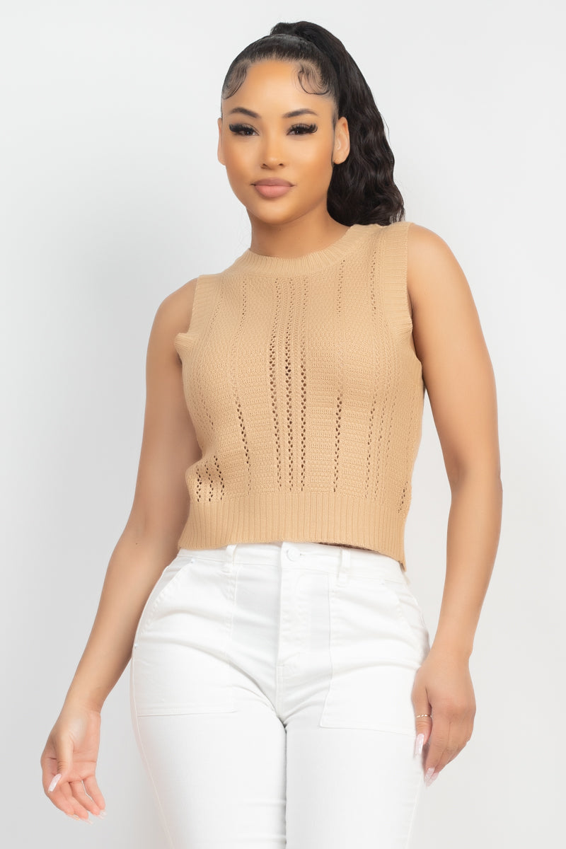 SOLID ROUND NECK BASIC SWEATER VES