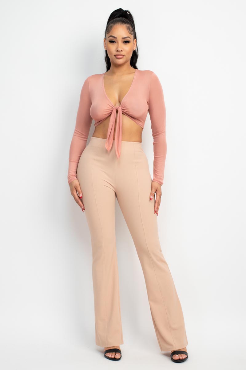 FRONT TIE MESH TOP