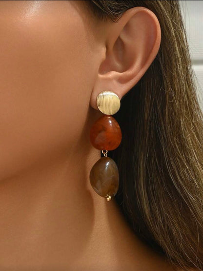 ELEGANT ASYMMETRICAL GEOMETRIC EARRINGS