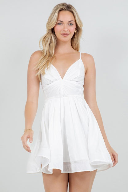 SOLID SLEEVELESS MINI DRESS