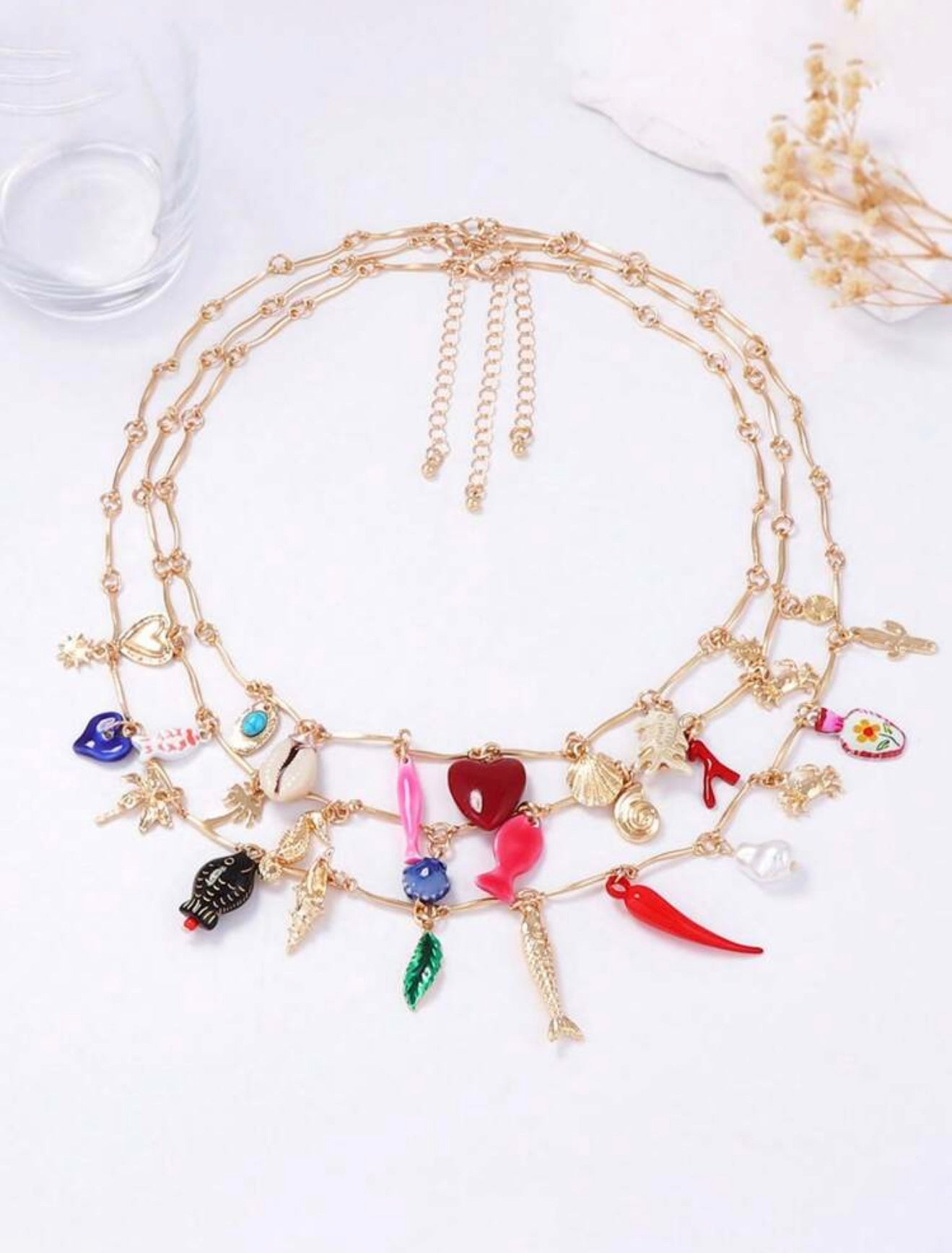 BOHEMIAN MULTILAYER CHARM NECKLACE