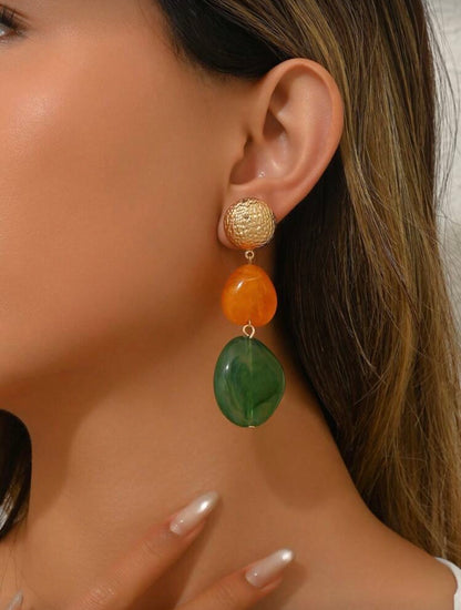 ELEGANT ASYMMETRICAL GEOMETRIC EARRINGS