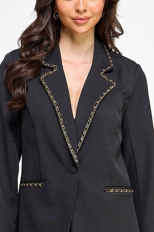 CHAIN DETAIL BLAZER