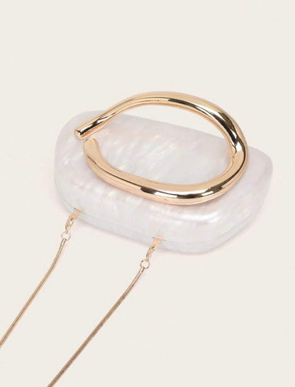 ACRYLIC SHELL BOX EVENING CLUTCH PURSE