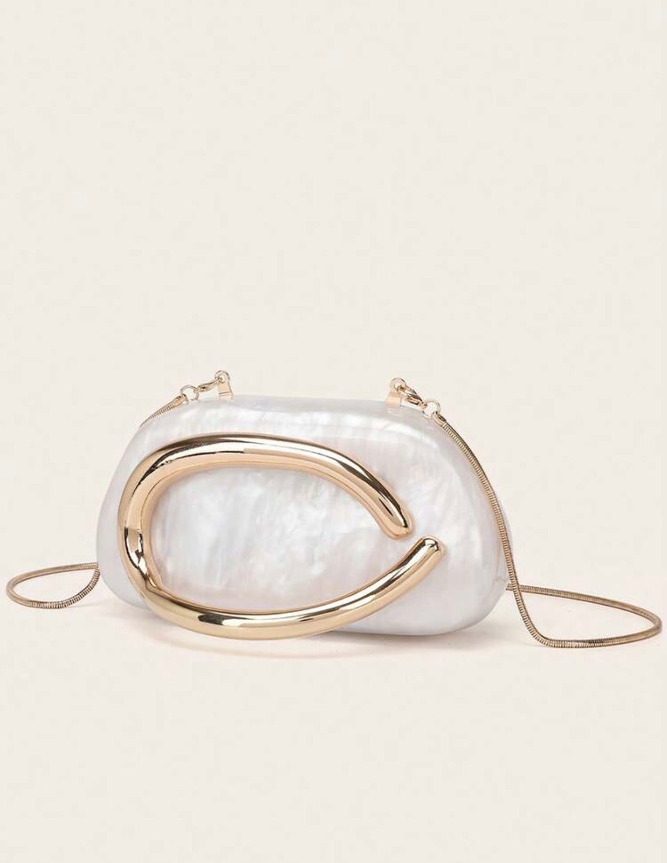ACRYLIC SHELL BOX EVENING CLUTCH PURSE
