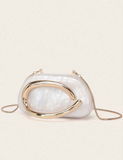 ACRYLIC SHELL BOX EVENING CLUTCH PURSE