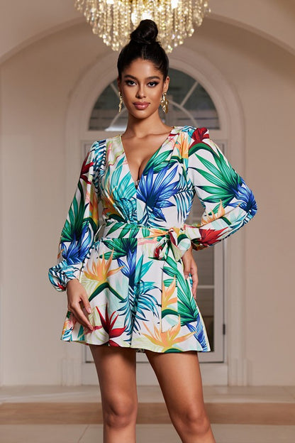 PRINTED LONG SLEEVES ROMPER