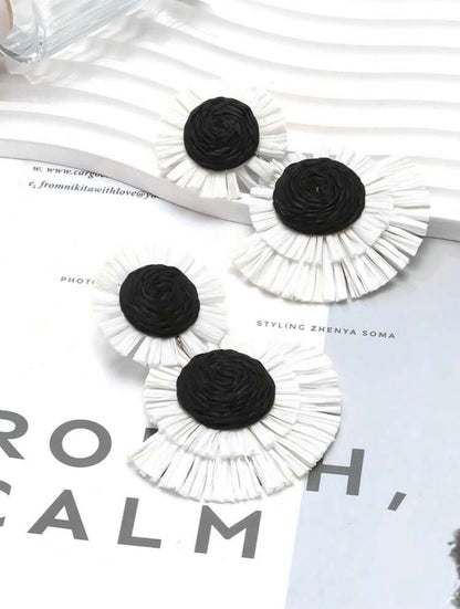 HAND WOVEN FLOWER EARRINGS
