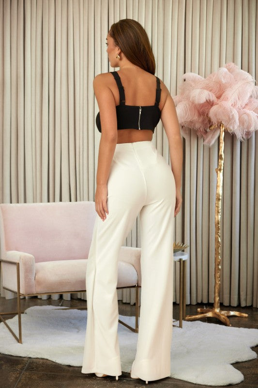 X RIBBON OPEN JUMPSUIT