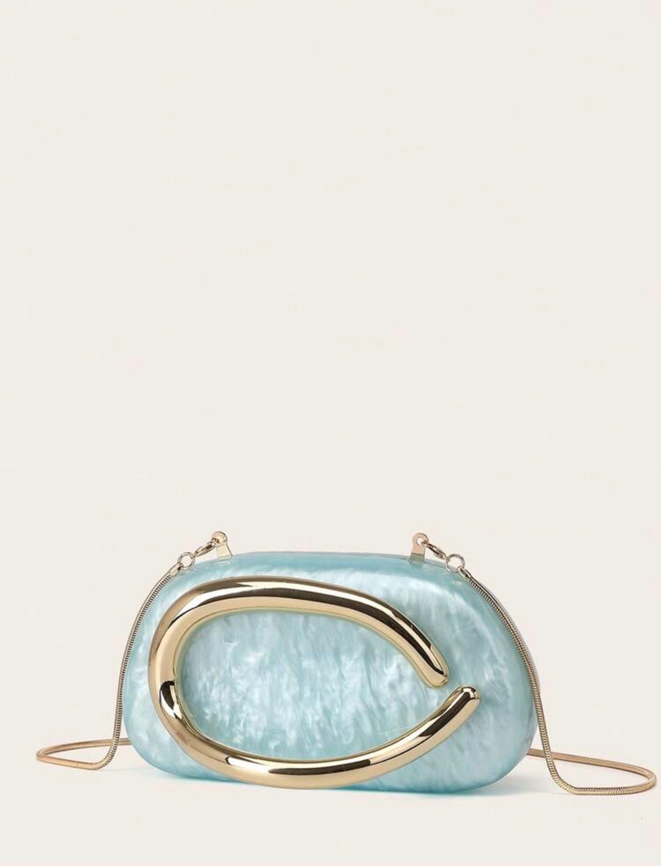 ACRYLIC SHELL BOX EVENING CLUTCH PURSE