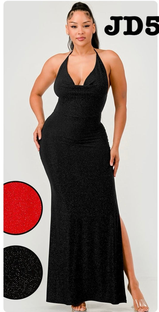 MAXI COCKTAIL DRESS WITH OPEN BACK