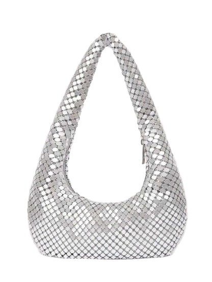 TOP HANDLE WOMEN METAL SHOULDER PARTY CLUTCH BAG