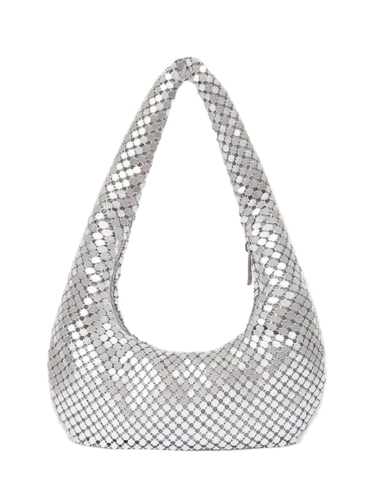 TOP HANDLE WOMEN METAL SHOULDER PARTY CLUTCH BAG