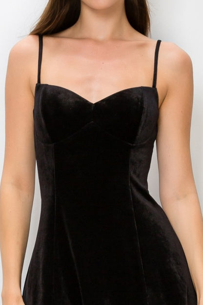 VELOUR TIERED RUFFLE MINI PARTY DRESS