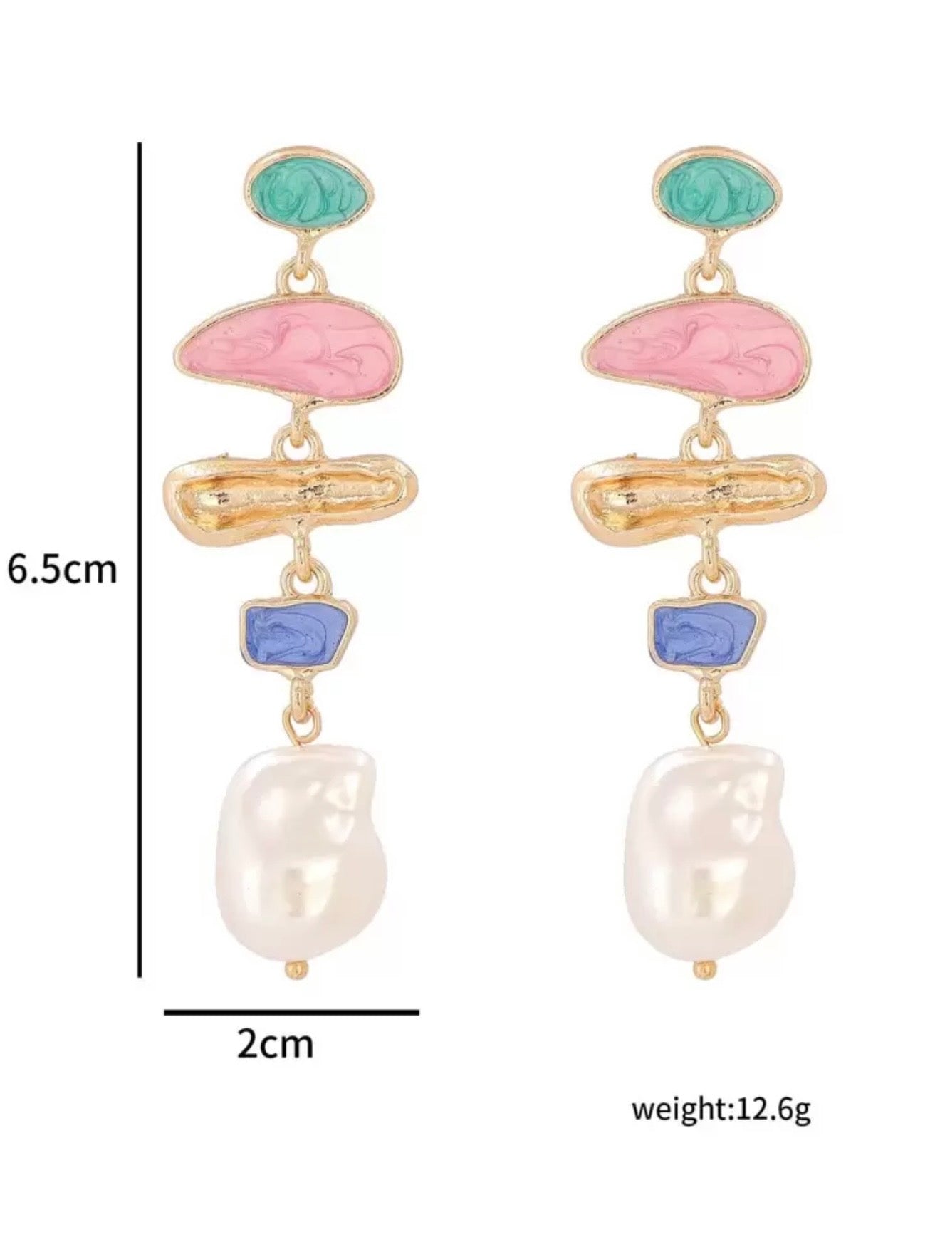 FAUX PEARL MULTICOLOR DROP EARRINGS