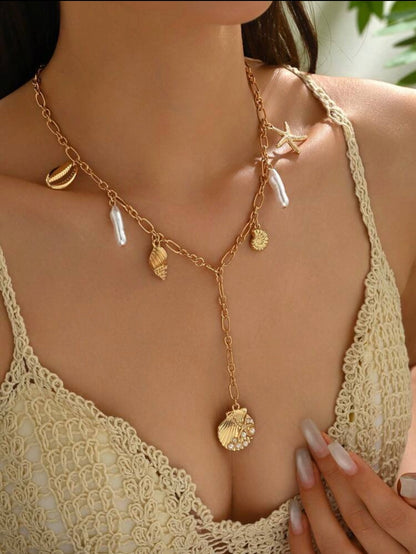 Y SHAPED SUMMER PENDANT NECKLACE