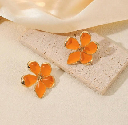 DRIP OIL FLORAL DESIGN BRACELET & EARRING SET