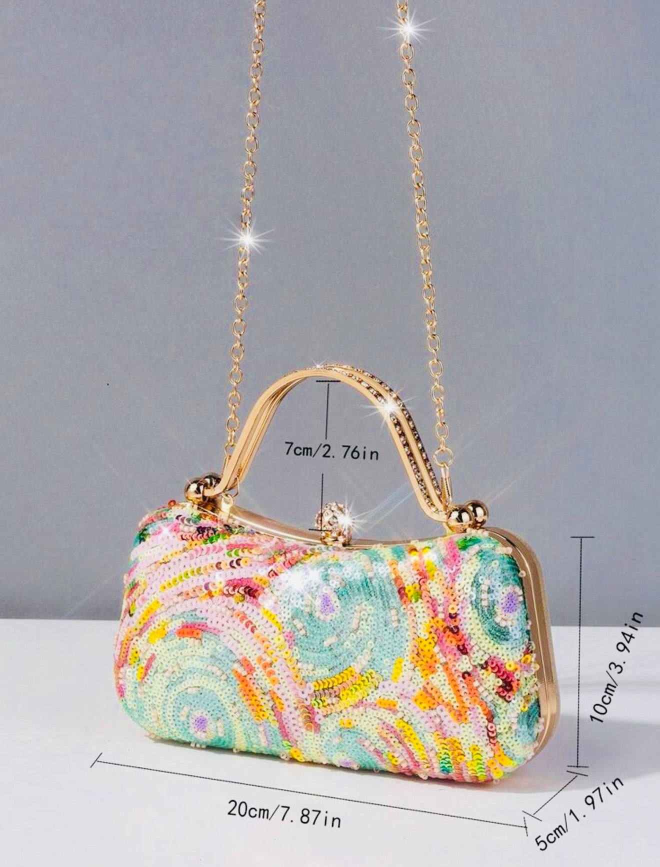 SINGLE SIDED COLORFUL EVENING CLUTCH BAG