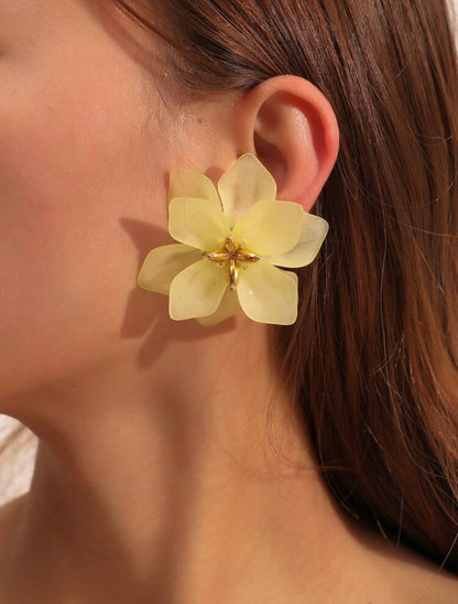 VINTAGE DOUBLE LAYER FLOWER EARRINGS