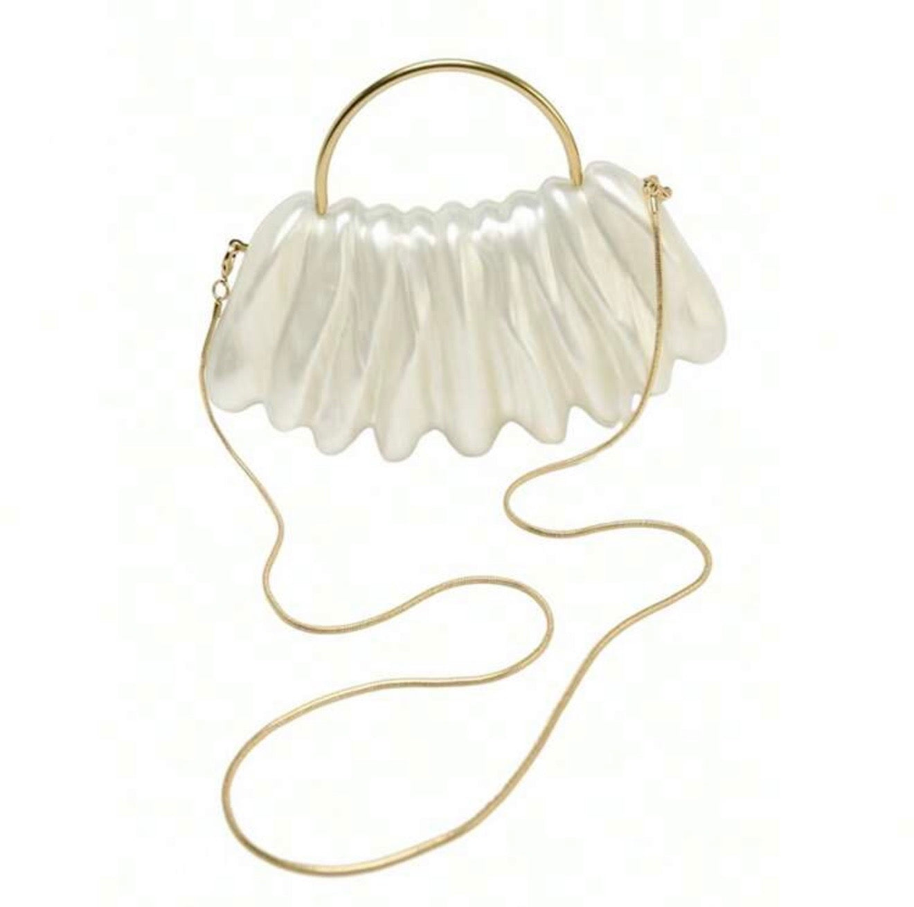 ACRYLIC SHELL SHAPED EVENING CLUTCH BAG
