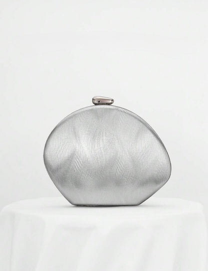 RIPPLE DESING BOX SHAPED EVENING CLUTCH BAG