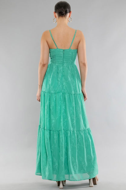 Spaghetti Front Tie Keyhole Maxi Dress