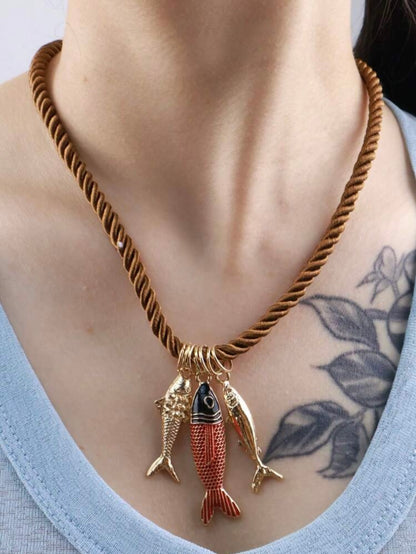 FISH NECKLACE & EARRINGS SET