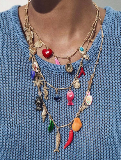 BOHEMIAN MULTILAYER CHARM NECKLACE
